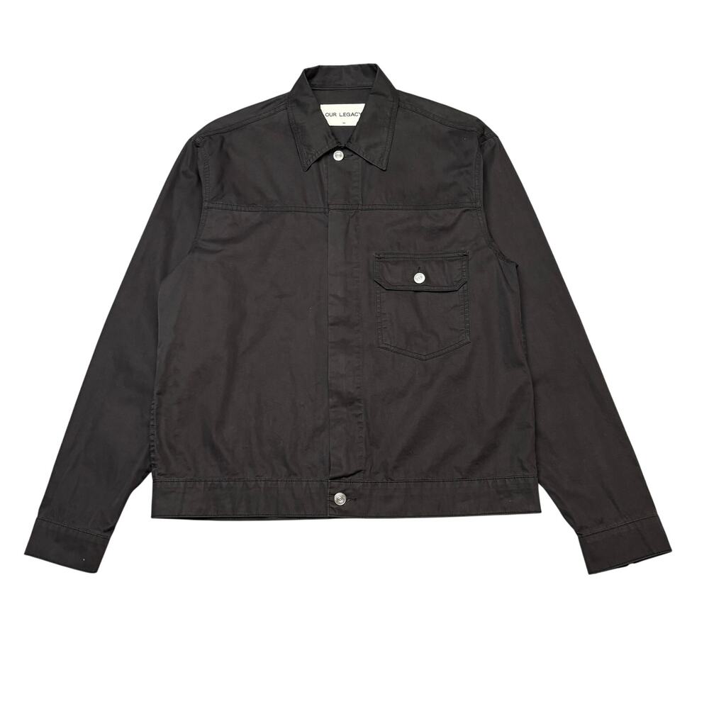 Our Legacy Hidden Zip Jean Jacket Men's 50 US Large Washed Black Streetwear